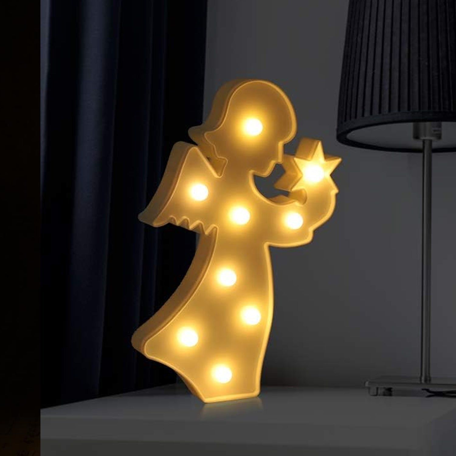 Angel Shaped LED Decorative Night Light (1 Pc)_assorted colour