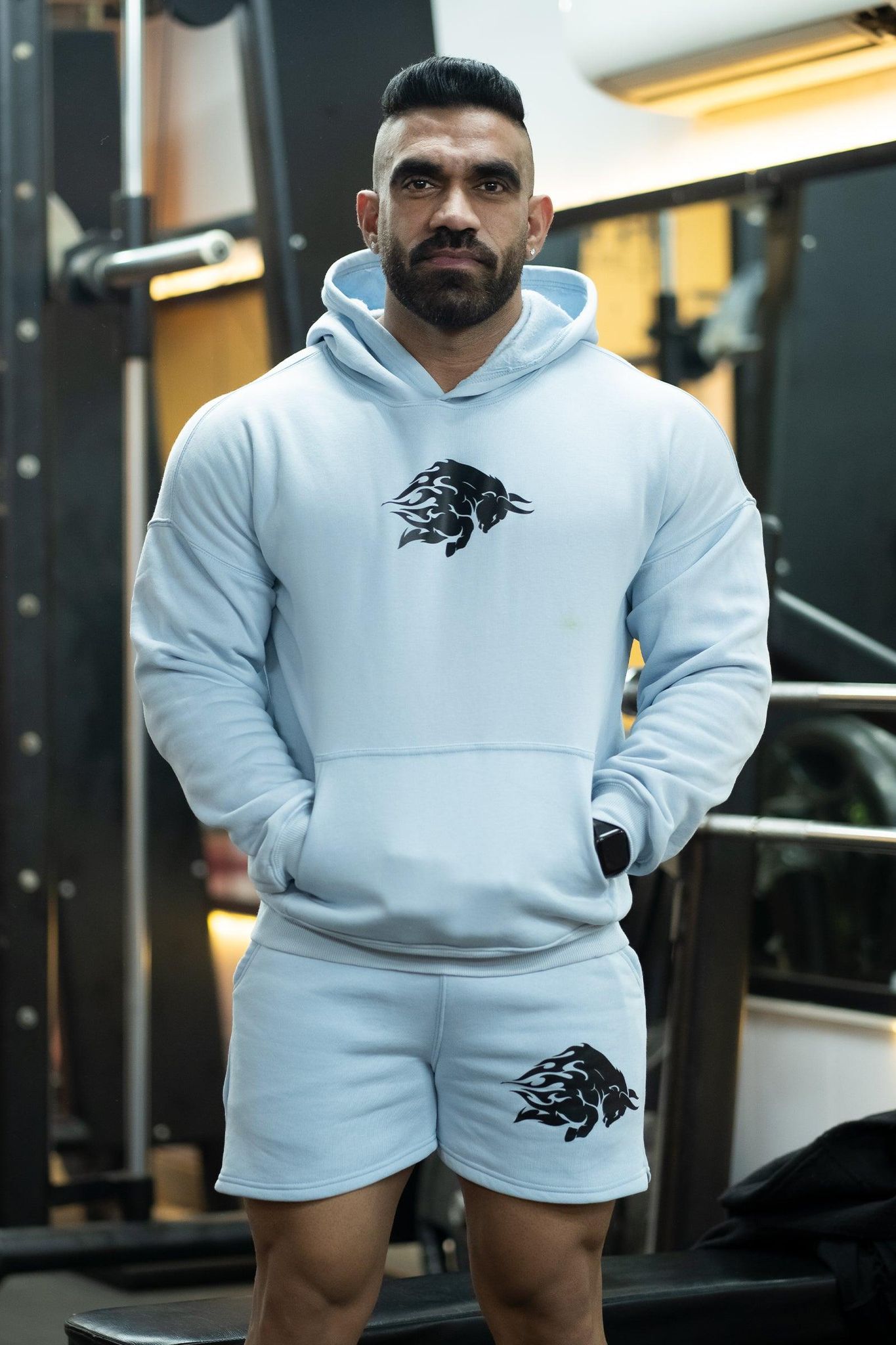 HOUSE OF WILD "PREMIUM VINTAGE" HOODIE-S / SKY BLUE