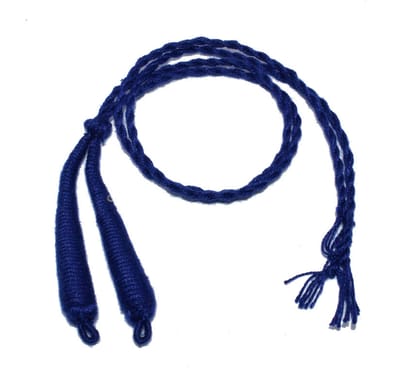 Blue Braided Back Rope/Dori Adjustable Cord Necklace for Jewellery Making , (16 Inch) , NDR-057-Per Packet of 6 Pcs / 16 Inch