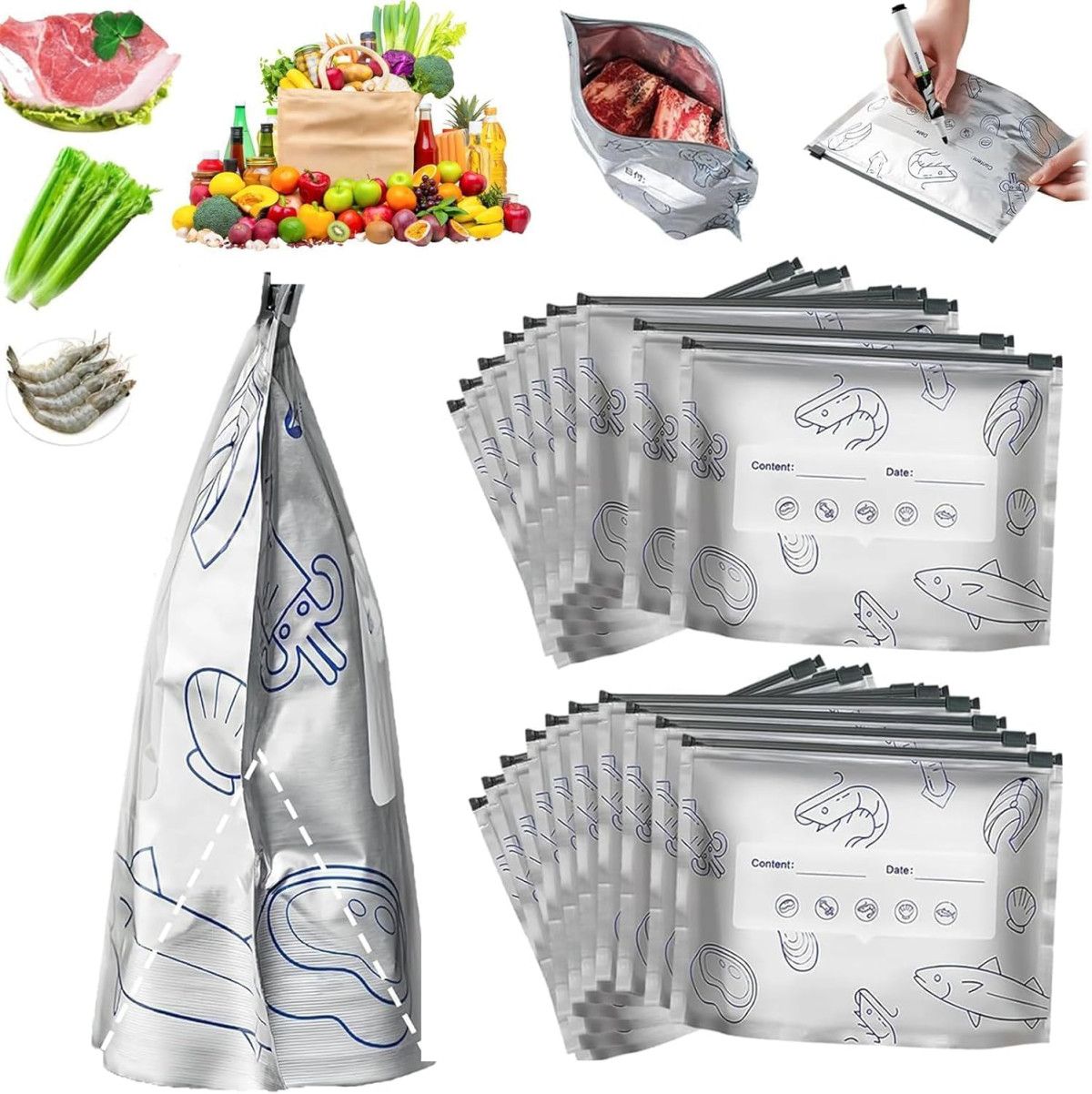 Wholesale Item - REUSABLE ALUMINUM FOIL BAG (PACK OF 10) - MOQ 46 Pieces