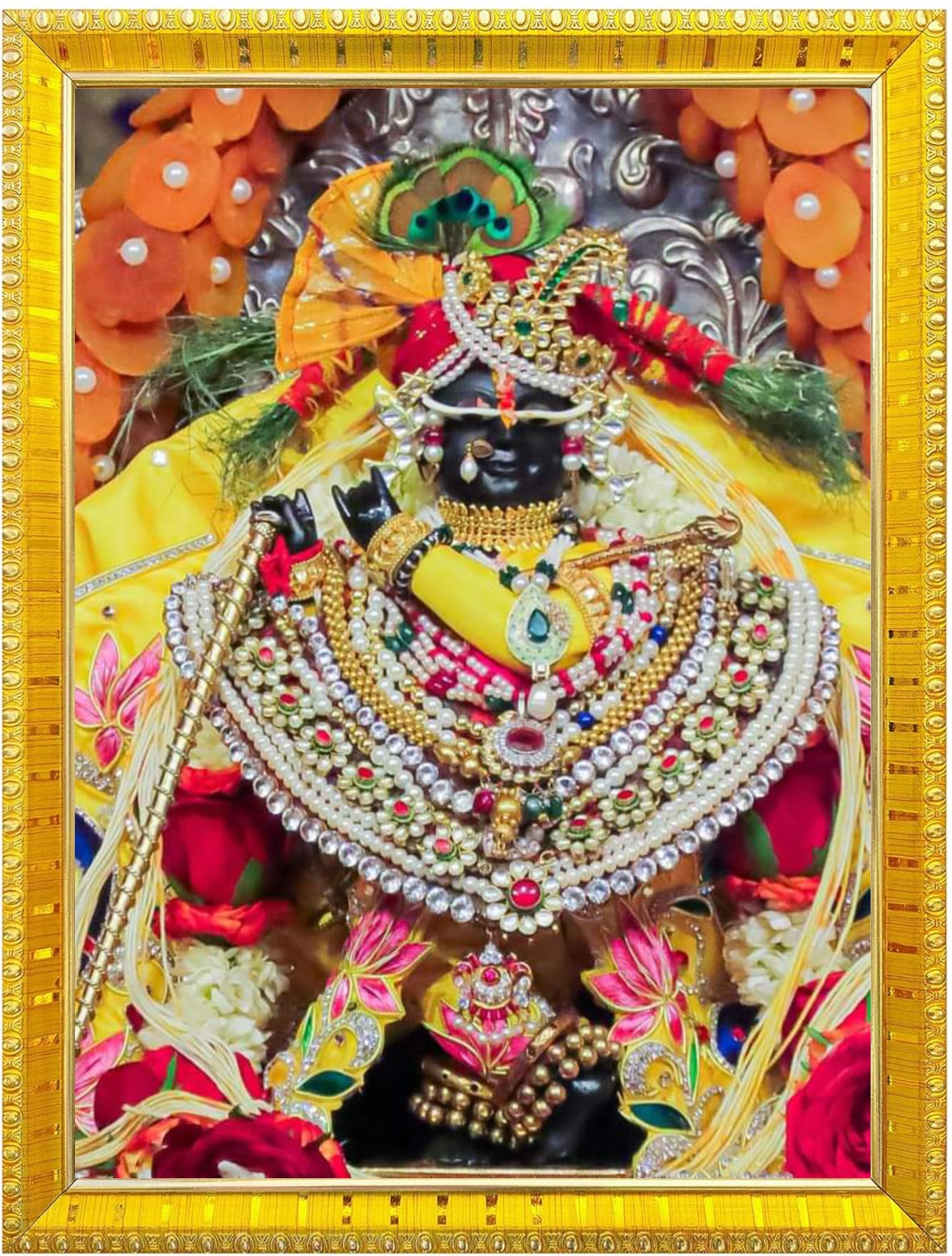 NOKKES Radha Raman Vrindavan Radha Raman Thakur Ji Photo Frames Religious Photo frame 5X7 Inch Photo Frame_QWW8