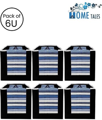 Non-Woven Shirt Stacker & Cloth Organizer,Black (Pack of 6 )