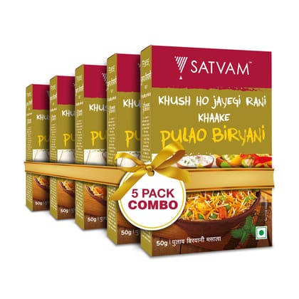 Satvam Pulao Biryani Masala (Pack of 5)|(5*50g)