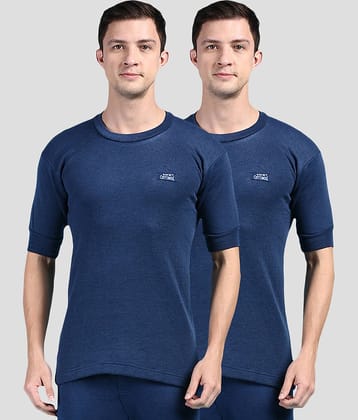 Lux Cottswool Pack of 2 Cotton Blend Thermal Tops For Men's ( Blue )