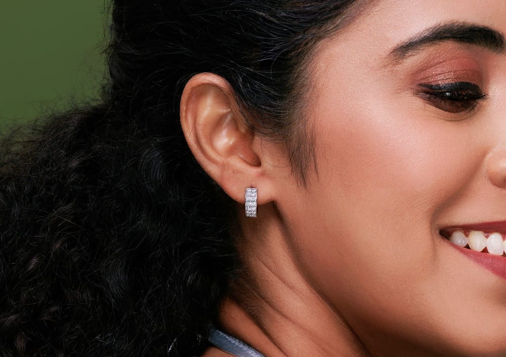 Two Line Boxed Hoop Earrings