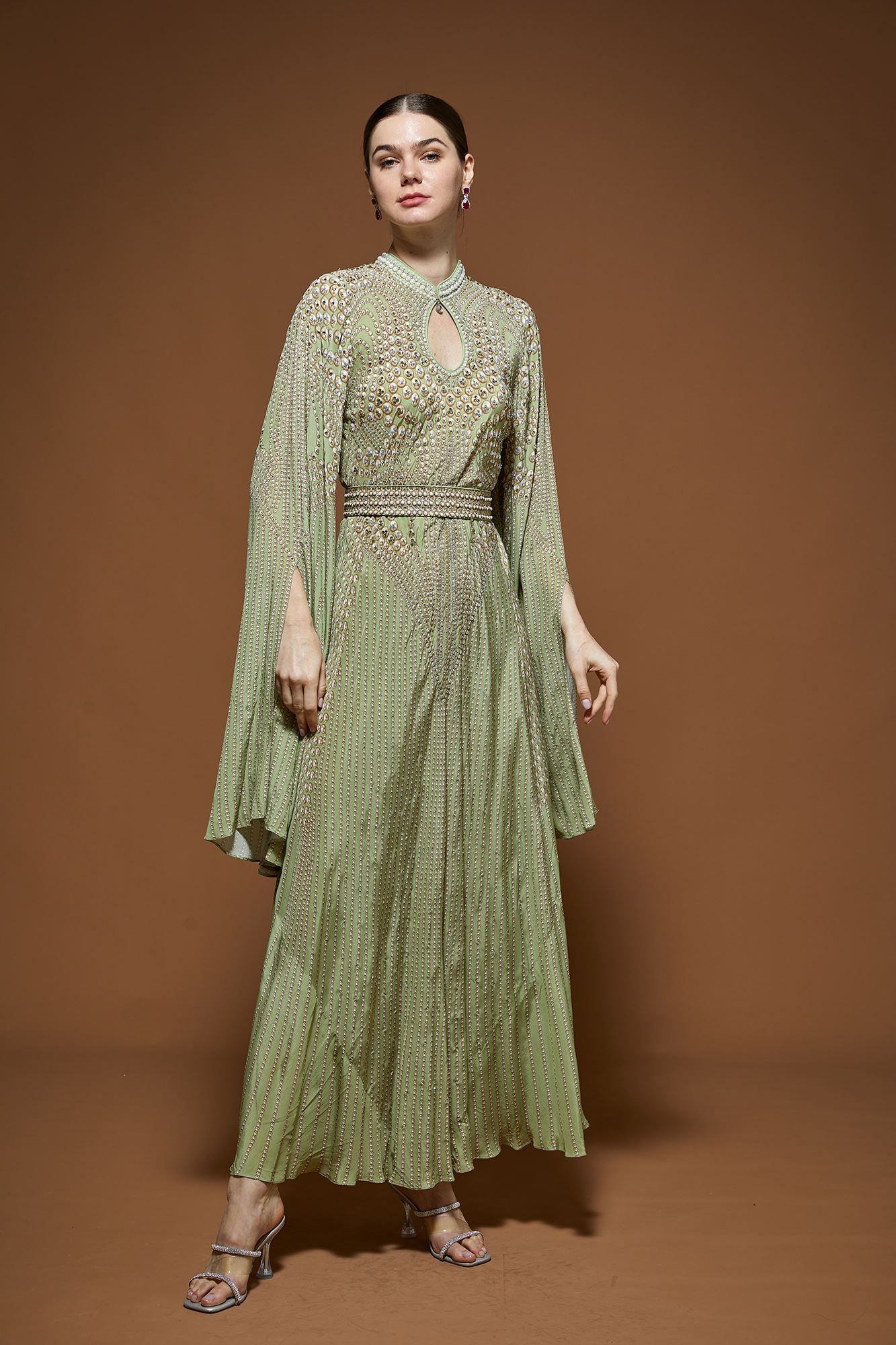 Pale Green Kaftan-XS