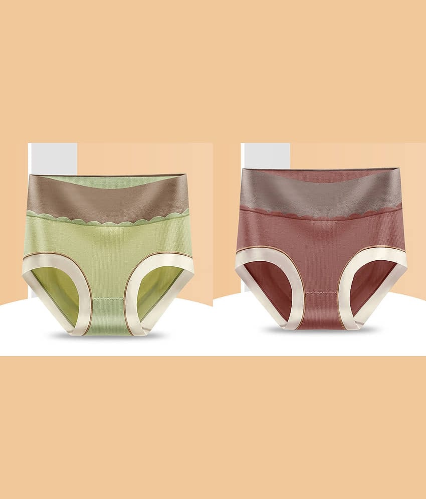 3Mads Pack of 2 Nylon Hipster For Women ( Multicolor1 )