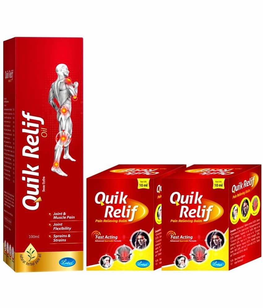 Quik Relif Oil For Joint & Muscle Pain (1x100ml) + Balm (2x10ml)- Combo