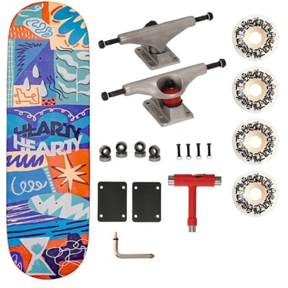 Hearty Pro-Complete Skateboard Pack- Unassembled- 8.0" & 8.25" - Tetran Twist-8.25" x 32"