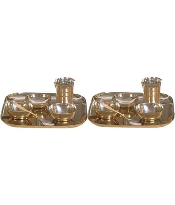 Dynore Stainless Steel Dinner with Brass Bottom - Set Of 12 Pcs