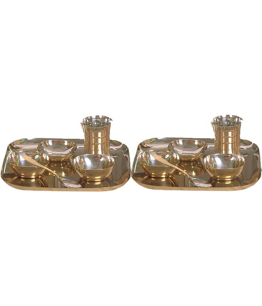 Dynore Stainless Steel Dinner with Brass Bottom - Set Of 12 Pcs