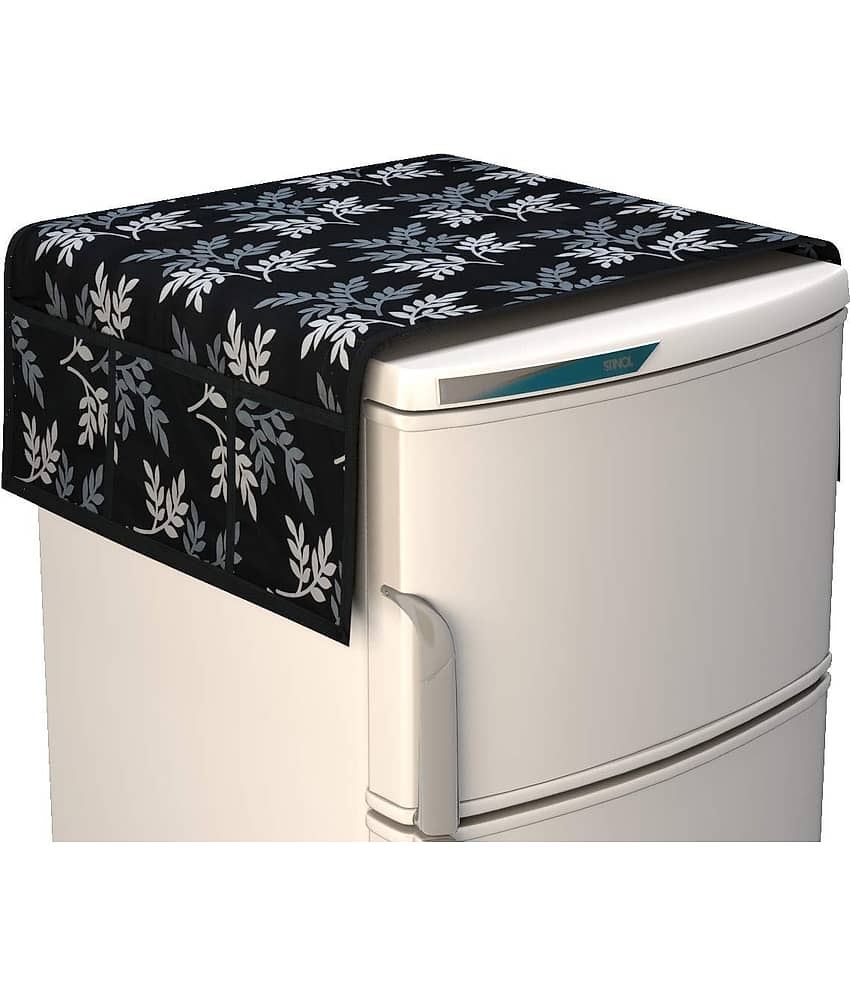 Polyester Fridge Top Cover 55x97 Cm (Pack of 1) - Black