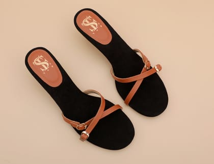 Black Tan Clipped heels-35