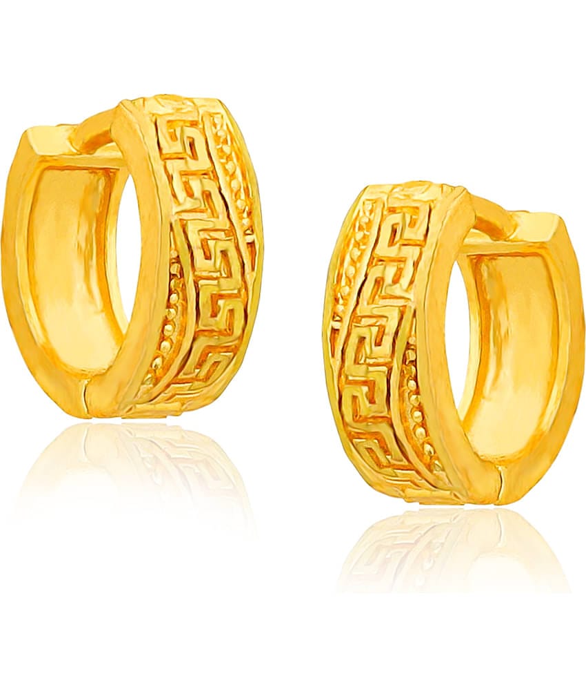 LUV FASHION Golden Hoops Earrings ( Pack of 1 )