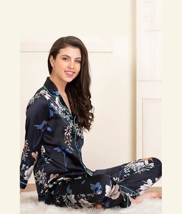 Clovia Satin Nightsuit Sets - Blue Pack of 2