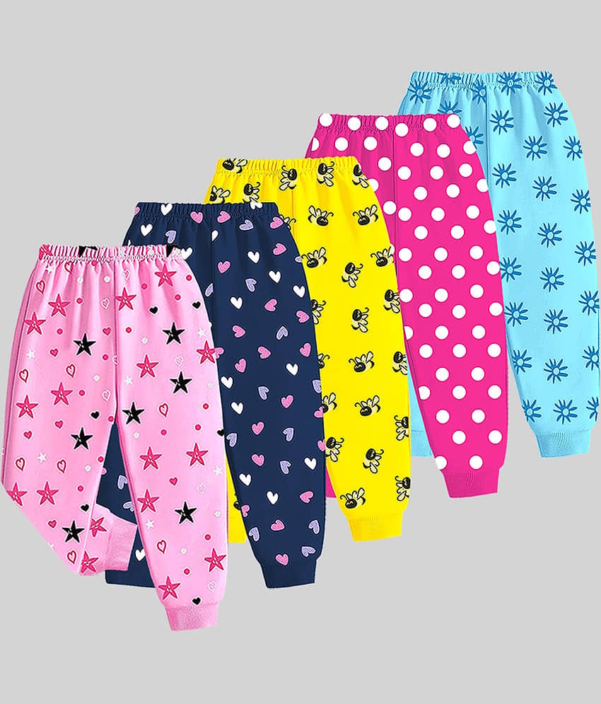 Kuchipoo Pack of 5 Girls Cotton Blend Legging ( Multicolor 4 )