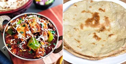 1 x Butter Tandoori Roti, 1 x Kadai Paneer