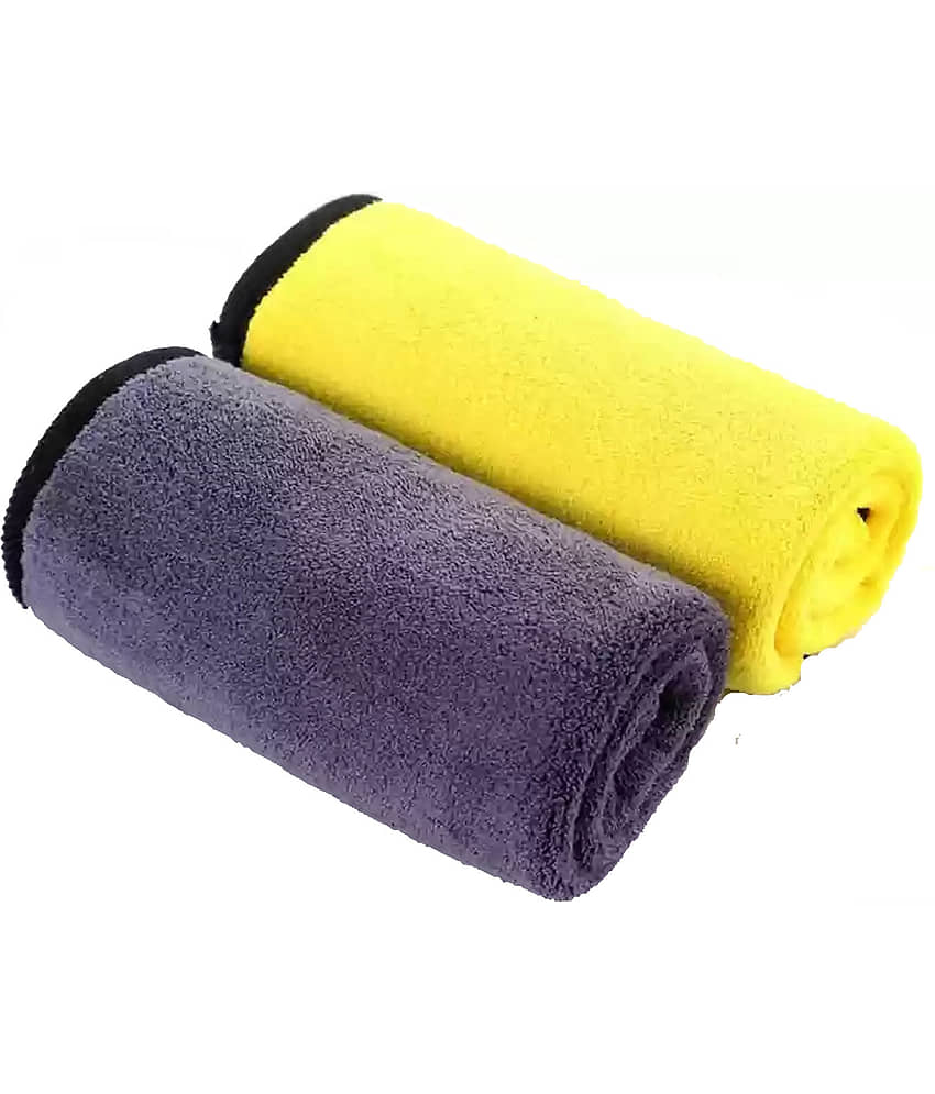 Bizarro.in Multicolor 800 GSM Microfiber Cloth For Automobile ( Pack of 2 )