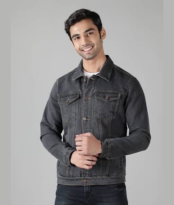 NUEVOSPORTA - Dark Grey Cotton Regular Fit Men's Denim Jacket ( Pack of 1 )