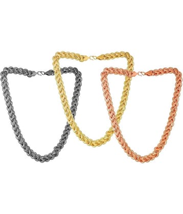 SHANKH-KRIVA - Gold Plated Brass Chain ( Pack of 3 )