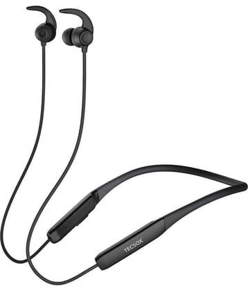 Tecsox Tecband Neo200 In Ear Bluetooth Earphone 30 Hours Playback Bluetooth IPX4(Splash Proof) Powerfull Bass Neckband-Bluetooth Headphone V 5.1 Black