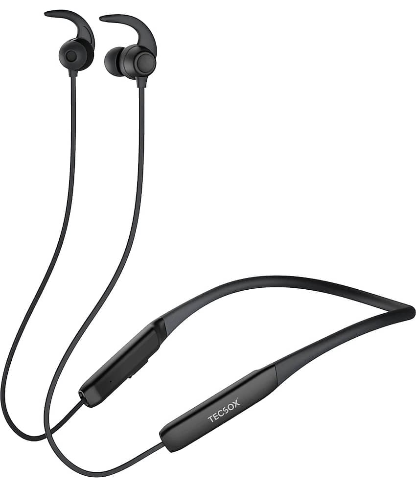 Tecsox Tecband Neo200 In Ear Bluetooth Earphone 30 Hours Playback Bluetooth IPX4(Splash Proof) Powerfull Bass Neckband-Bluetooth Headphone V 5.1 Black