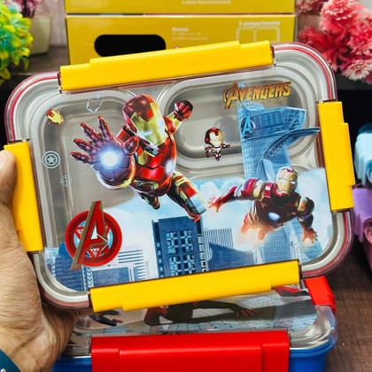 Insulated 3 grid personalized bento lunch box-Iron man