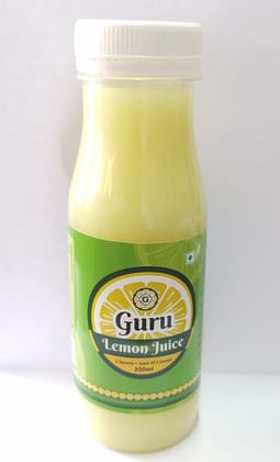 Guru Enterprises Lemon Juice Concentrate – 200ml | Pure & Tangy Citrus Flavor