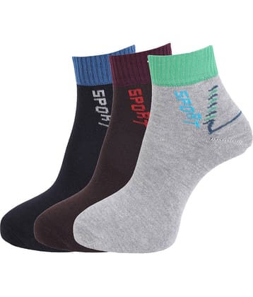 Dollar - Cotton Men's Self Design Multicolor Ankle Length Socks ( Pack of 3 )