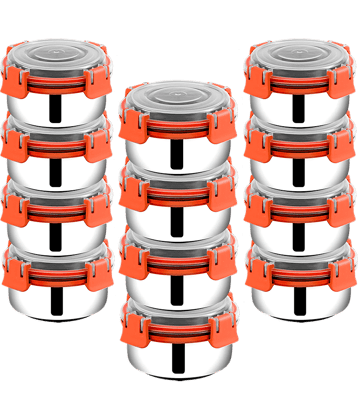 BOWLMAN - Steel Orange Food Container ( Set of 12 - 350mL each )