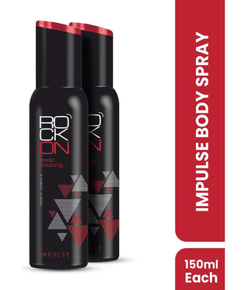 ROCK ON Impulse Deodorant Body Spray with Long Lasting For Men & Women 150 ml ( Pack of 2 )