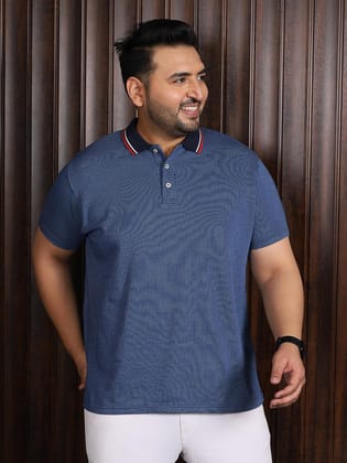 Men Plus Size Seoul Jacquard Polo Tshirt - 3XL