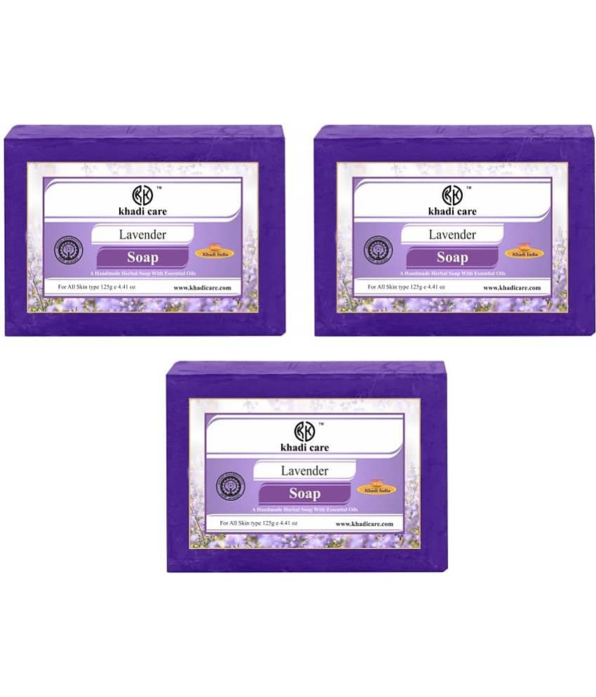 Khadi Care Herbal Lavender Soap (125g Each) Pack of 3
