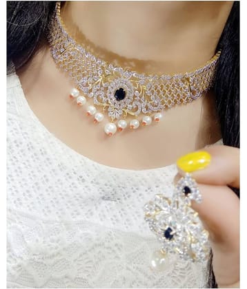 Ladymania Alloy Black Contemporary/Fashion Necklaces Set Choker