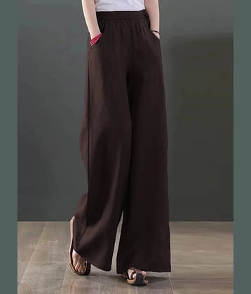 kotty Women Cotton Blend Casual Trousers ( Brown )