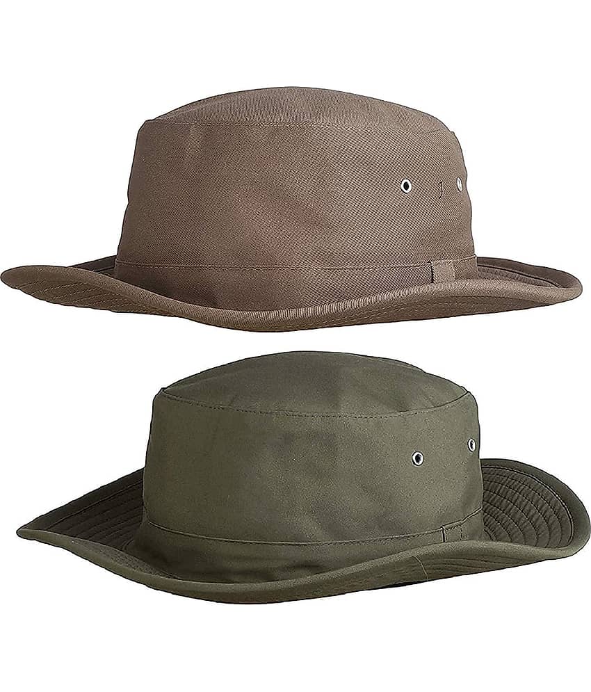 Zacharias Beige Plain Cotton Hats