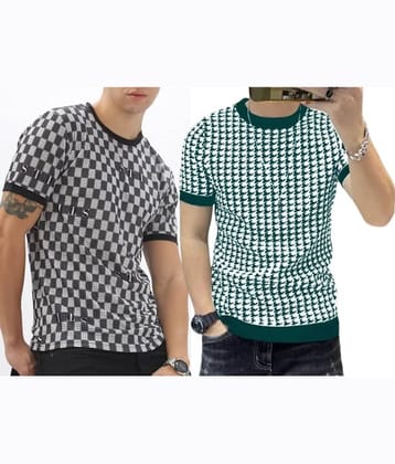 FABRIPPLE Polyester Regular Fit Printed Half Sleeves Men's Round T-Shirt - Black ( Pack of 1 )