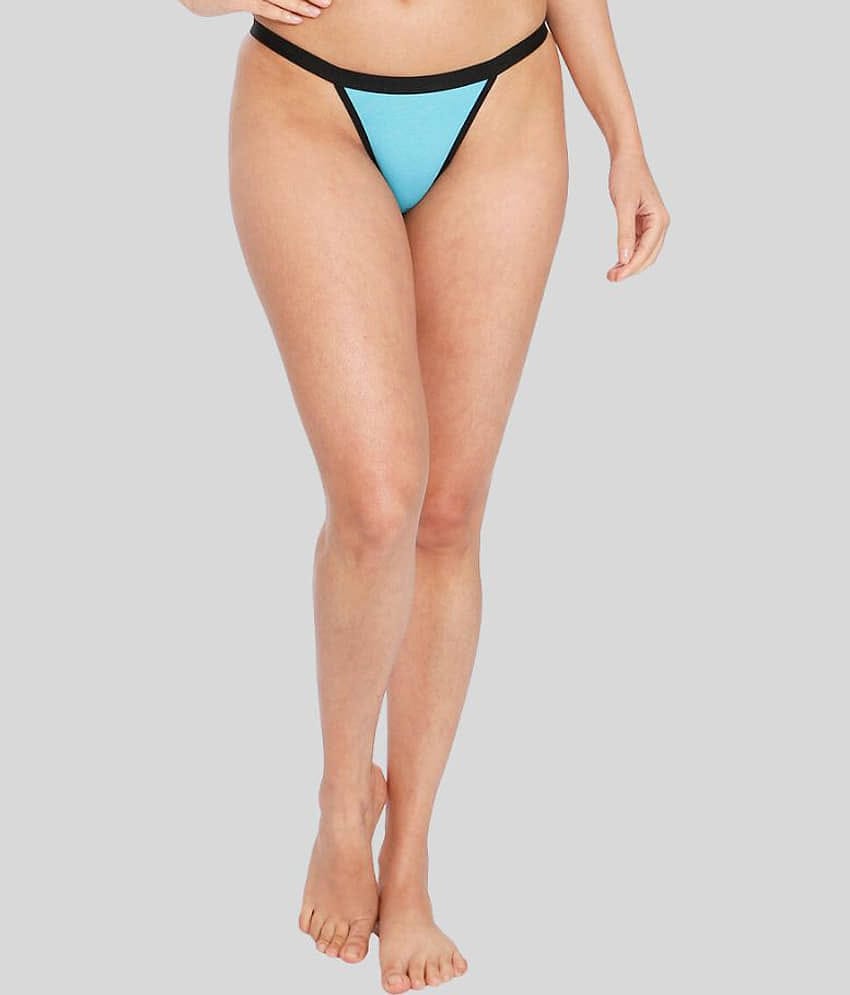 ILRASO Cotton Lycra Solid Women's Cheekies ( Blue )