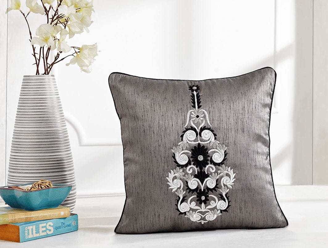 Classical Abstract Cushion Cover-16 x 16 in / Black / Black