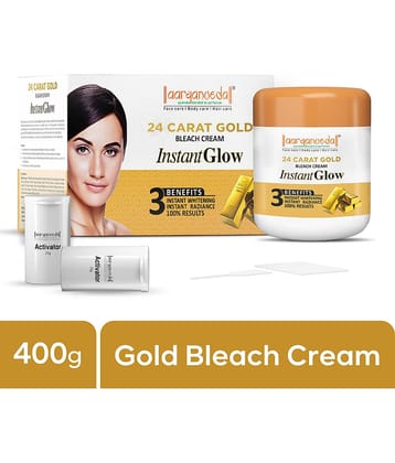 Aaryanveda Gold Bleach Cream 3 Times Use Facial Kit For All Skin Type Gold 400 ( Pack of 1 )