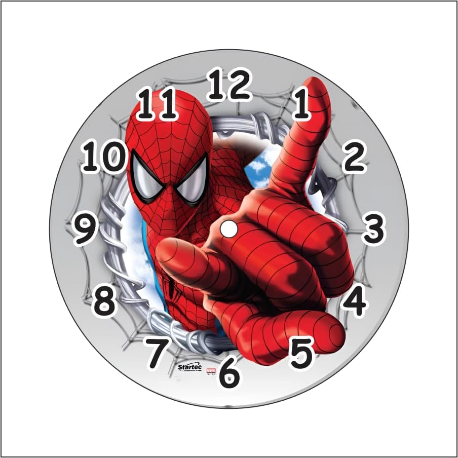 The Magical Gifts Spider Man Wall Clock Kids Room Decor Marvel Superhero Theme Birthday Gift for Boys Girls Toddlers Children Study Room Nursery (8 INCH)