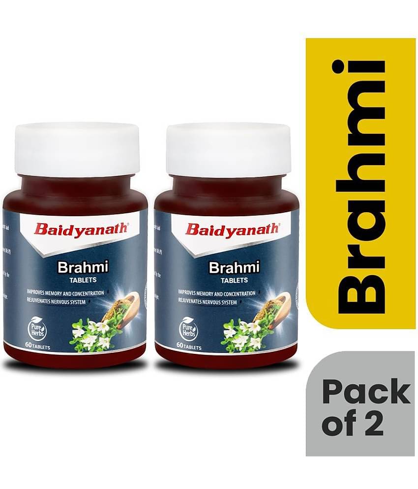 Baidyanath Brahmi Tablets- 60 Tab|Helps to handle daily Stress|(Pack of 2)