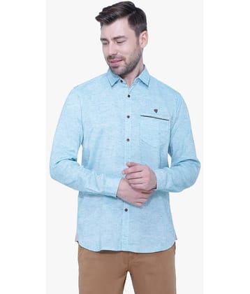 Kuons Avenue - Blue Linen Slim Fit Men's Casual Shirt ( Pack of 1 )