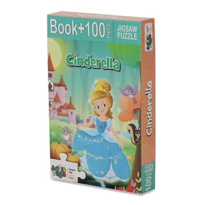 Advit Toys Cinderella Jigsaw Puzzle - 100 Piece + 32 Page Story Book