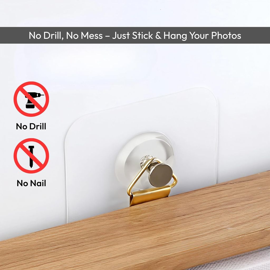 10-Pack Transparent Self-Adhesive Wall Hooks - Strong & Reusable Utility Hangers