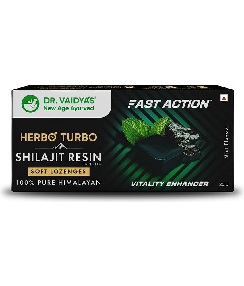 Dr. Vaidya's Herbo24Turbo Shilajit Resin Lozenges (Pastilles) (30 Lozenges Pack of 1)