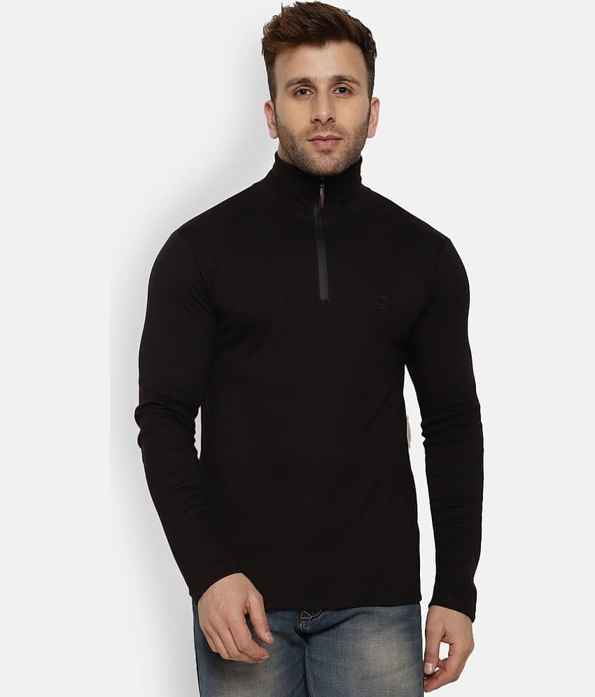 Chkokko Pack of 1 Cotton Blend Regular Fit Men's T-Shirt ( Black )