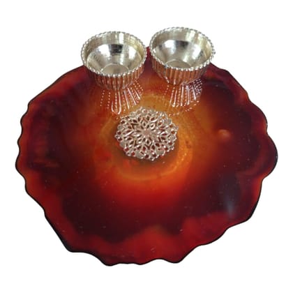 ART2ARTIST Handmade Tilak Platter | Pooja Tilak Thali | Roli Chawal Plate for Wedding Gift, Rakhsha Bhandhan, Bhai Dooj Decorative Platter Set for Laxmi/Ganesh Pooja (Maroon) 4 Inch ART2ARTIST Handmade Tilak Platter | Pooja Tilak Thali | Roli Chawal Plate for Wedding Gift, Rakhsha Bhandhan, Bhai Dooj Decorative Platter Set for Laxmi/Ganesh Pooja (Maroon) 4 Inch
