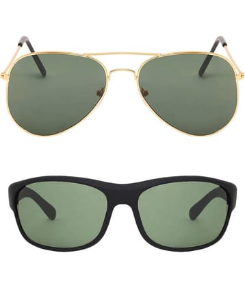 Kanny Devis - Black Wrap Around Sunglasses ( Pack of 2 )