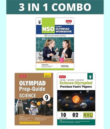MTG National Science Olympiad (NSO) Workbook, Prep-Guide & Previous Years Papers (PYQs) with Mock Test Paper Class 9 - SOF Olympiad Books For 2024-25 Exam (Set of 3 Books)